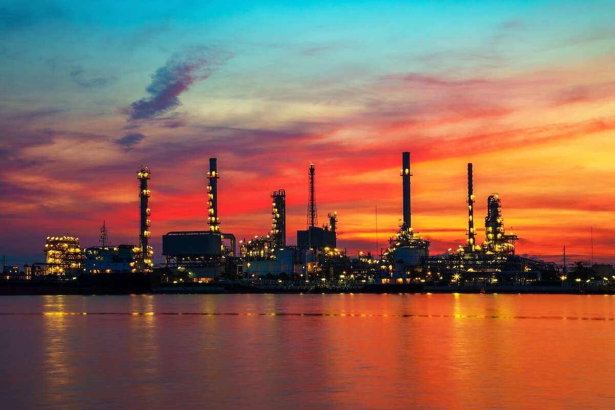 Oil Refinery at Twilight Oil Refinery at Twilight